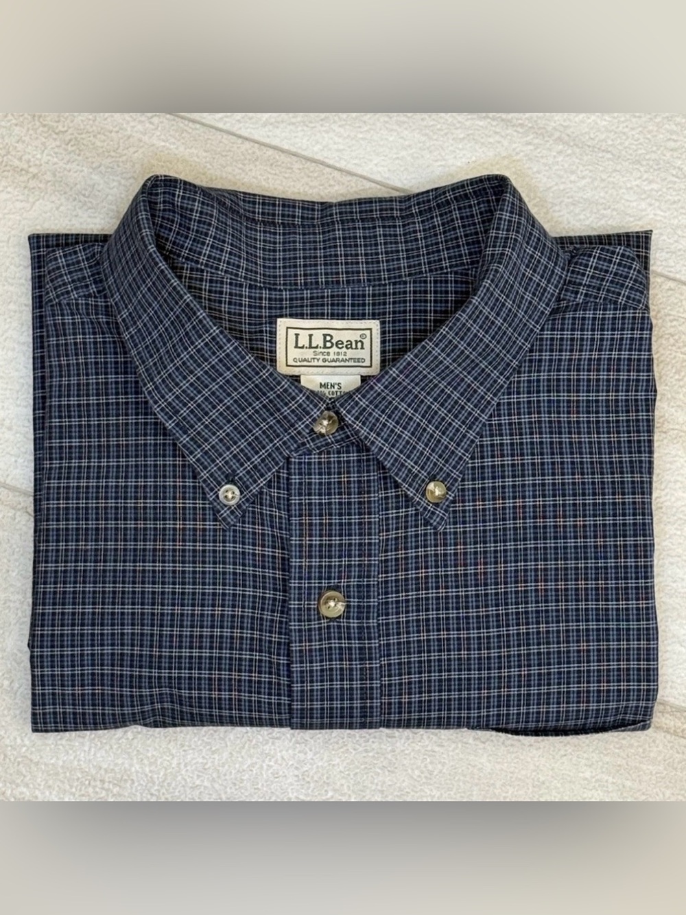 LL Bean Mens XL Shirt Blue Check Plaid 100%
Cotton Regular Fit Pocket
